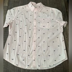 Merona Light Pink Casual Short Sleeved Button Down With Sunglasses.